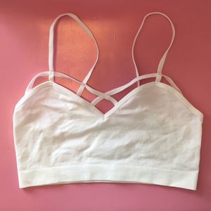 NWOT White Criss Cross Bralette